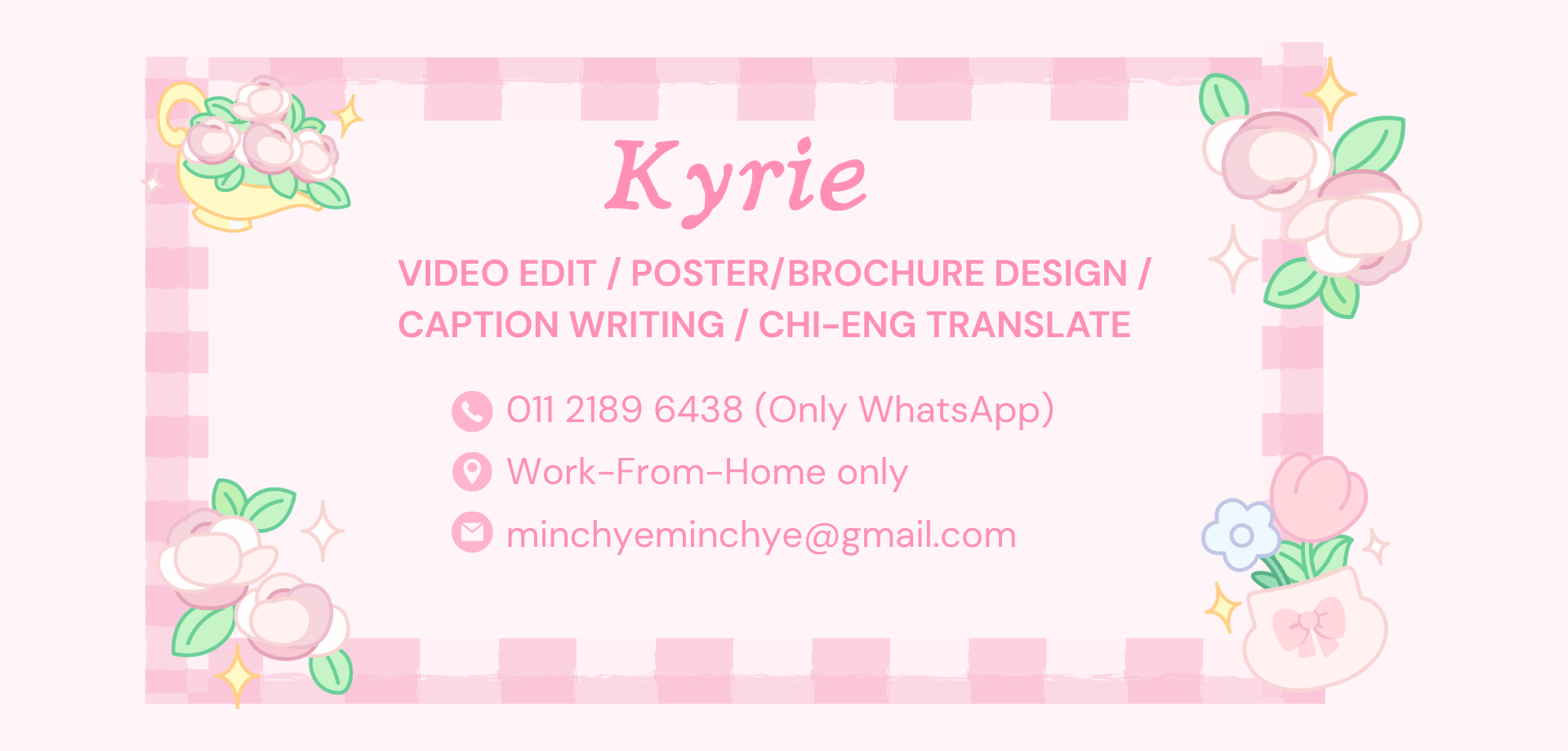 Video Edit / Poster/Brochure Design / Caption Writing / Chi-Eng Translate